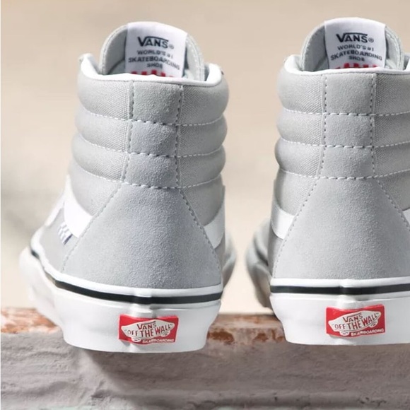 Vans Kids High-Top Sneakers - Gray and White - Picture 10 of 12